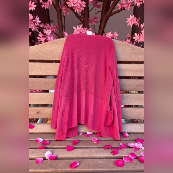 Croft & Barrow Classic Ribbed Open-Front CardiganColor: Canyon Pink, Size: L EUC - Picture 5 of 9